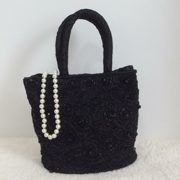Longboom Black Beaded Handbag - Picture 2 of 10